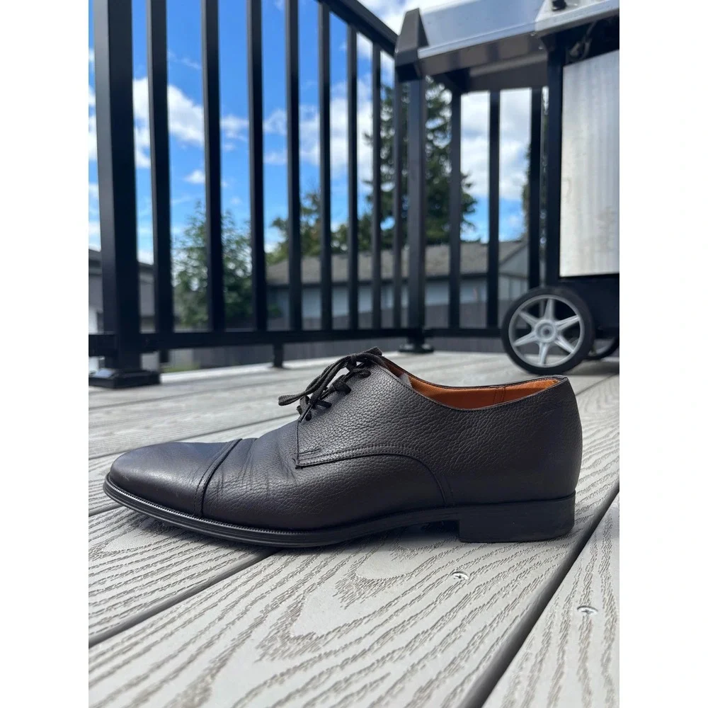 Bally of Switzerland Mens Brown Leather Dress Shoes Oxfords Size‎ 8D Tayson